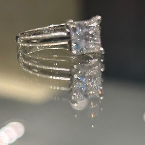 White Gold Princess Cut 1.5 Engagement Ring